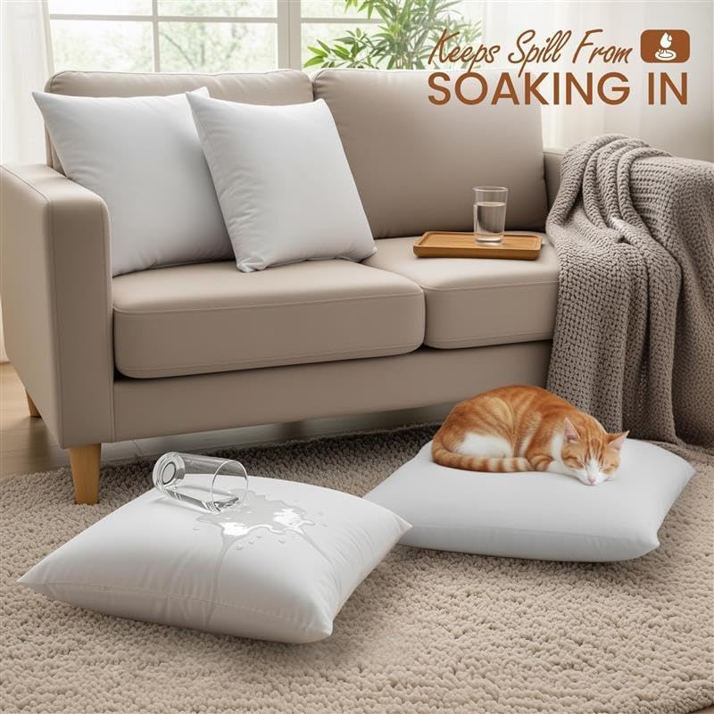 Care instructions for Utopia Bedding outdoor pillow inserts highlight spot cleaning guidance.