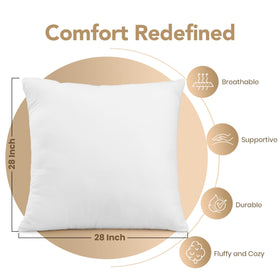Utopia Bedding outdoor pillow inserts 28x28 side view; versatile for porch furniture.
