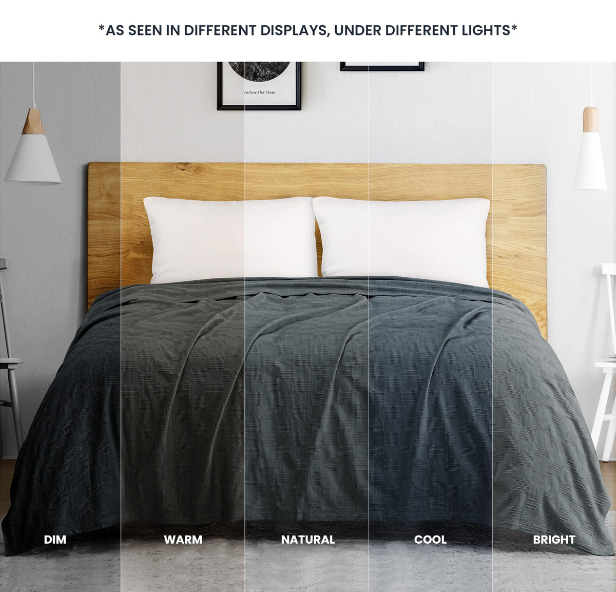 Utopia Bedding oversized 90x72 blanket draped on a bed.