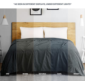 Utopia Bedding oversized 90x72 blanket draped on a bed.