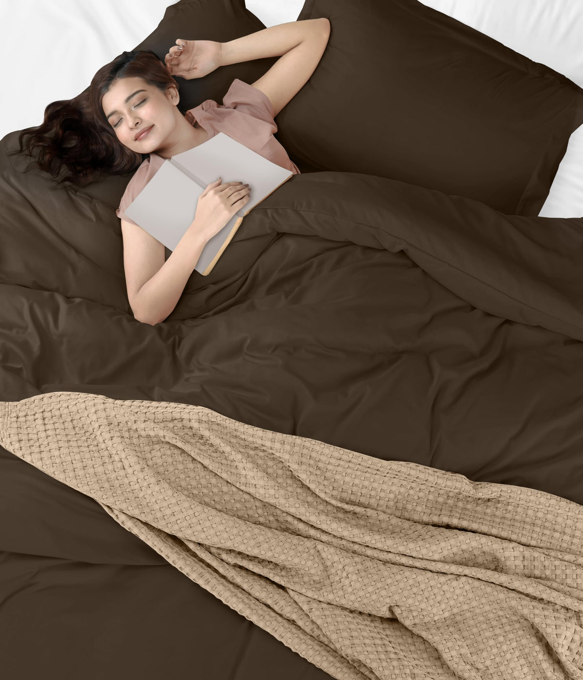 Utopia Bedding packaging box with brown duvet cover for gifting.