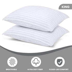 Closeup of Utopia Bedding pillow cover showing breathable fabric for cool nights.