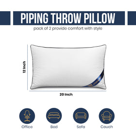 Utopia Bedding pillow insert navy piping edge adds durable, clean finish to cushions.