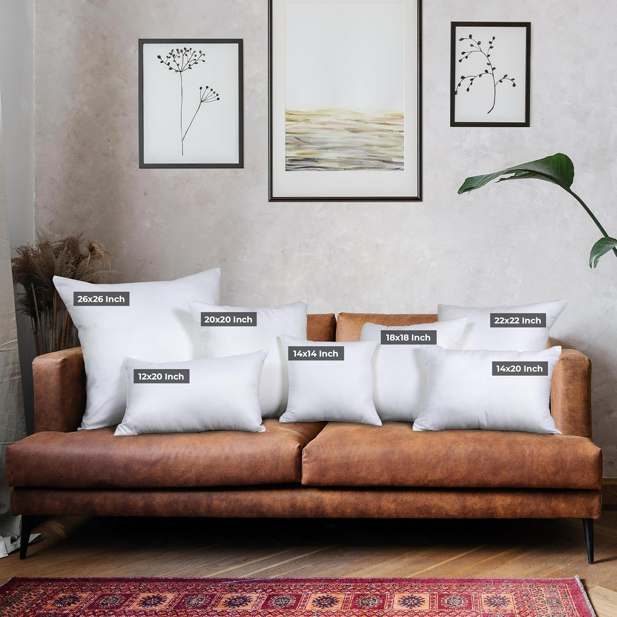 Utopia Bedding vacuum-packaged pillow inserts ready to refresh a sofa.
