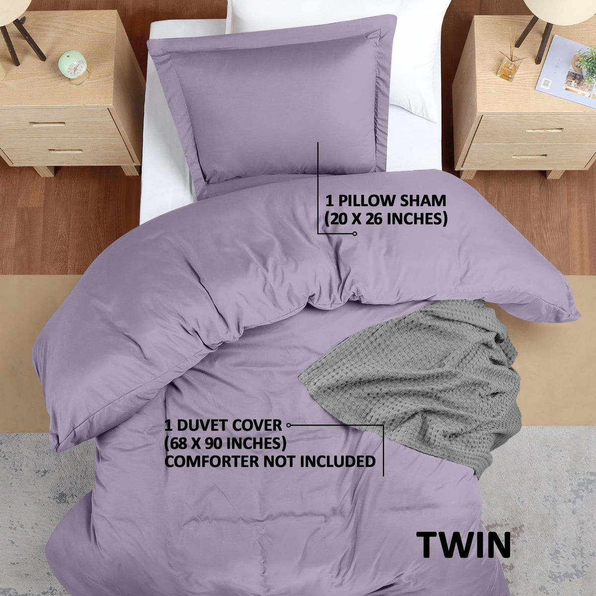 Utopia Bedding pillow sham 20x26 lavender, decorative flange adds classic style