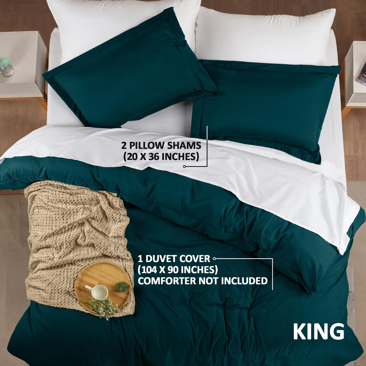 Utopia Bedding teal pillow shams 20x36 with flange for decorative edge.