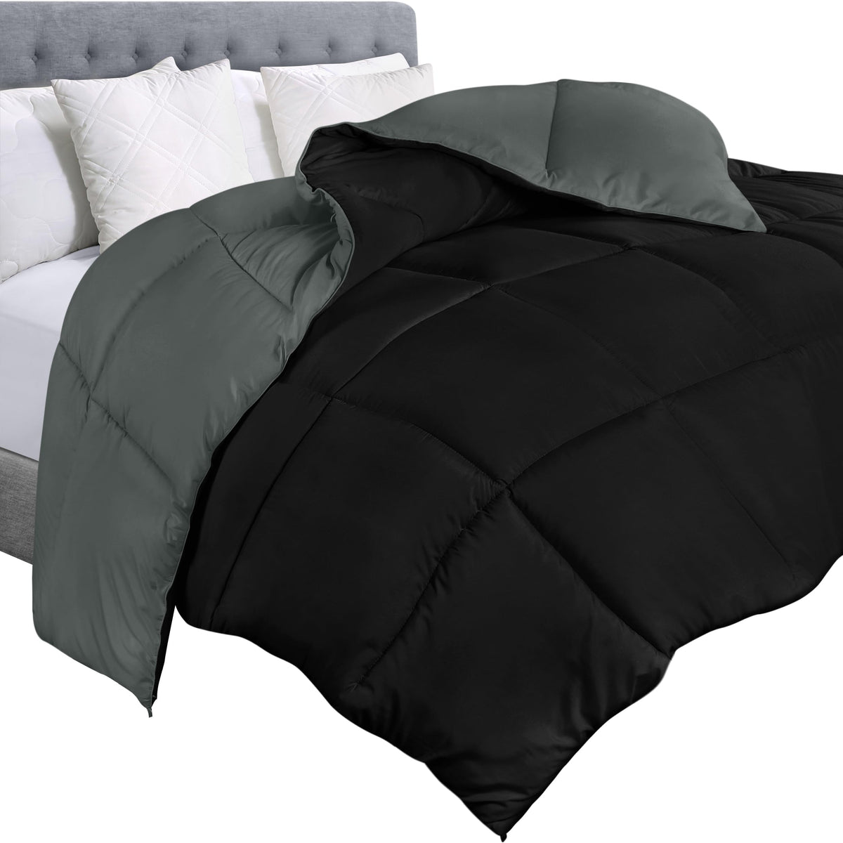 Utopia Bedding queen comforter insert shown with full coverage for peaceful nights