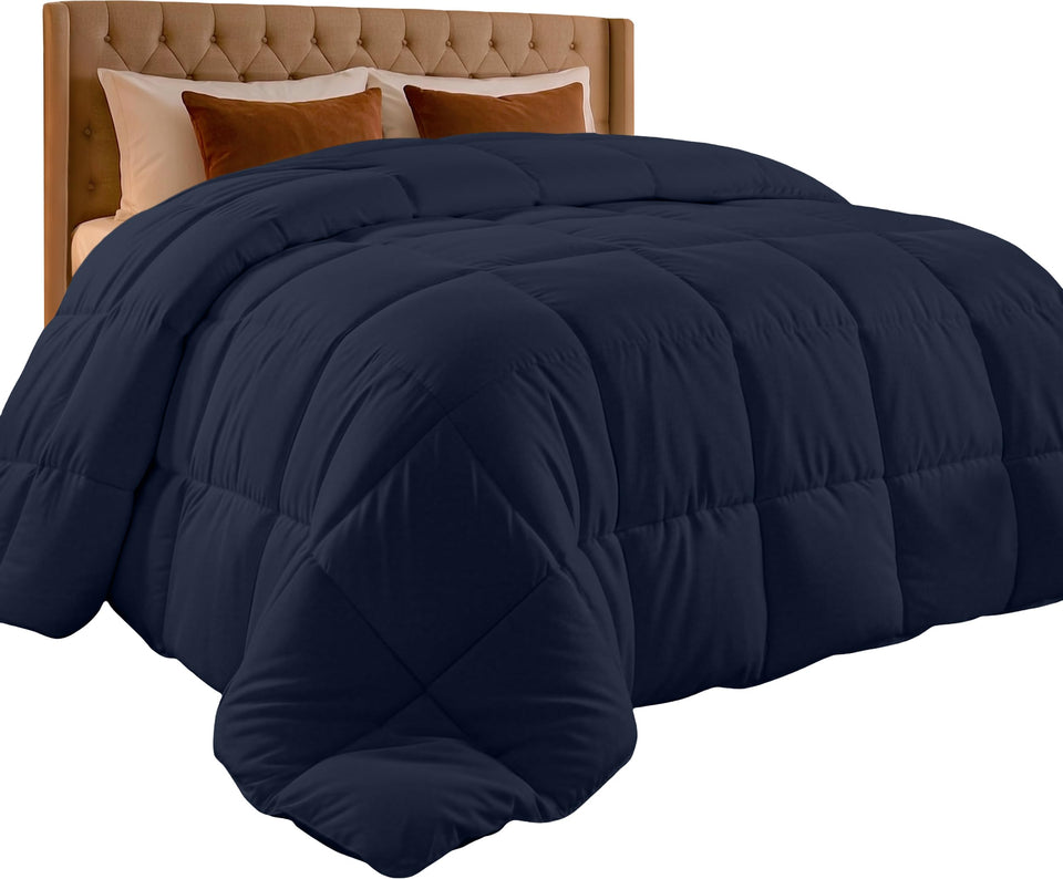 Utopia Bedding queen comforter insert in duvet setup showing full coverage