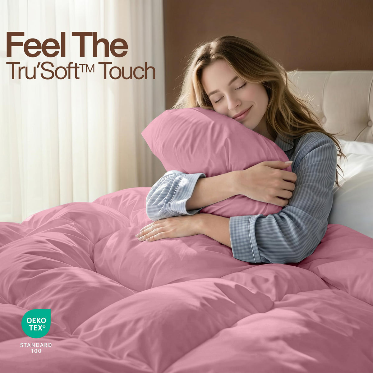 Utopia Bedding duvet insert on bed with draped fabric for smooth look