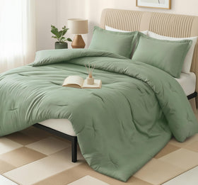 Utopia Bedding queen comforter Sage Green close-up shows ultra-soft brushed microfiber.