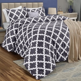 Utopia Bedding queen comforter set grey closeup highlights plush microfiber for cozy sleep