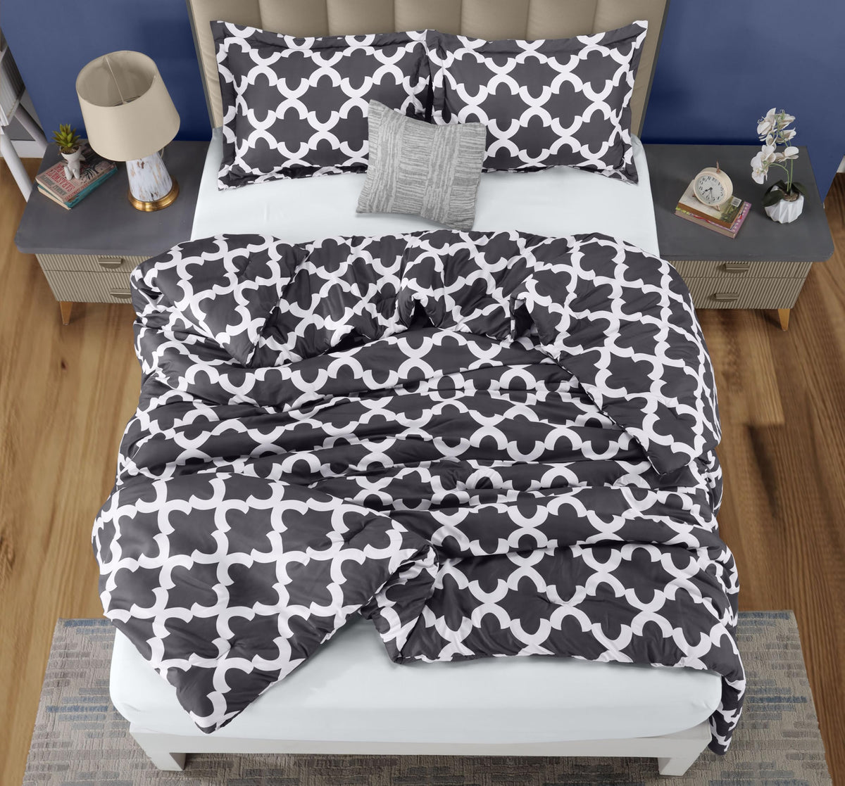 Utopia Bedding lifestyle shot with grey set inspires cozy bedroom makeover