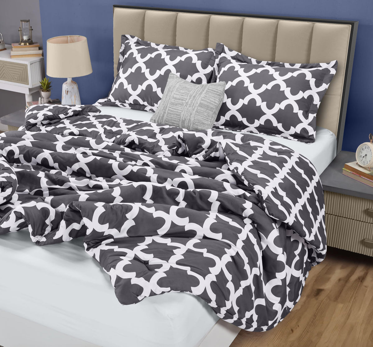 Utopia Bedding grey comforter set packaged for gifting or first-night setup