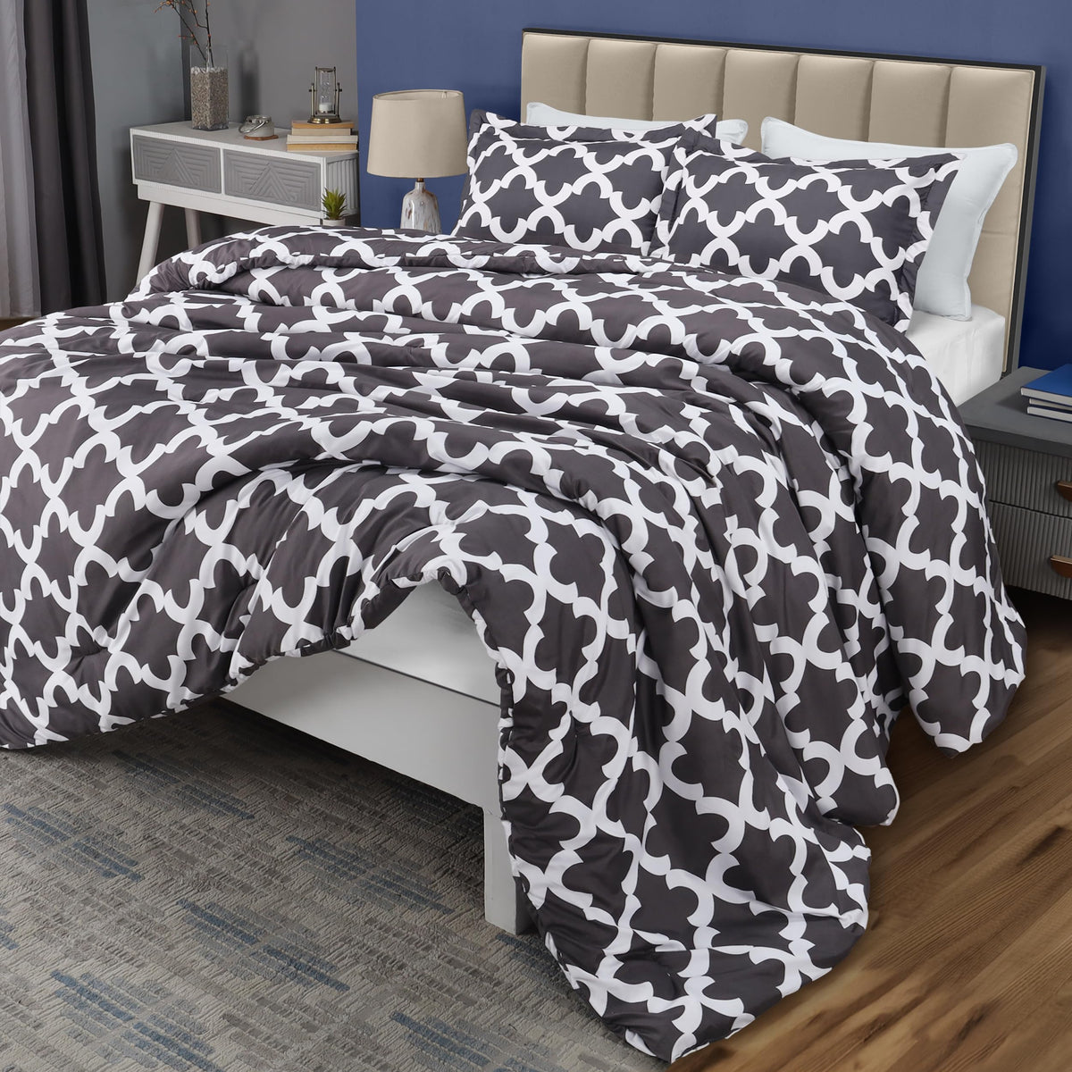 Utopia Bedding queen set grey with shams shows stylish layering for upgraded bedrooms