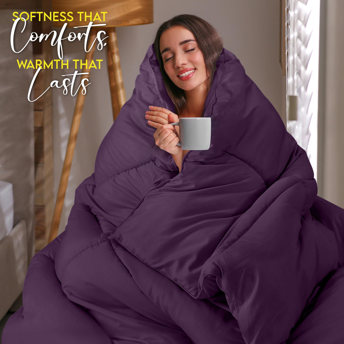 Utopia Bedding soft down-alternative fill offers lightweight warmth for year-round use