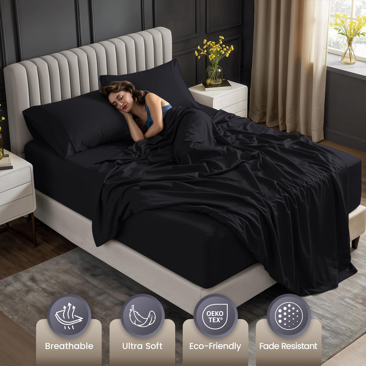 Utopia Bedding deep-pocket fit demonstrates compatibility with mattresses up to 21 inches.