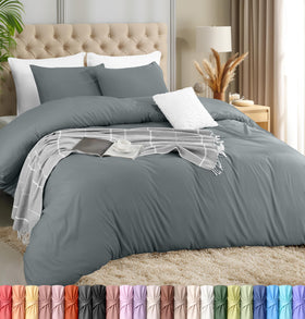 Utopia Bedding queen duvet cover provides a clean, fitted look with easy insert