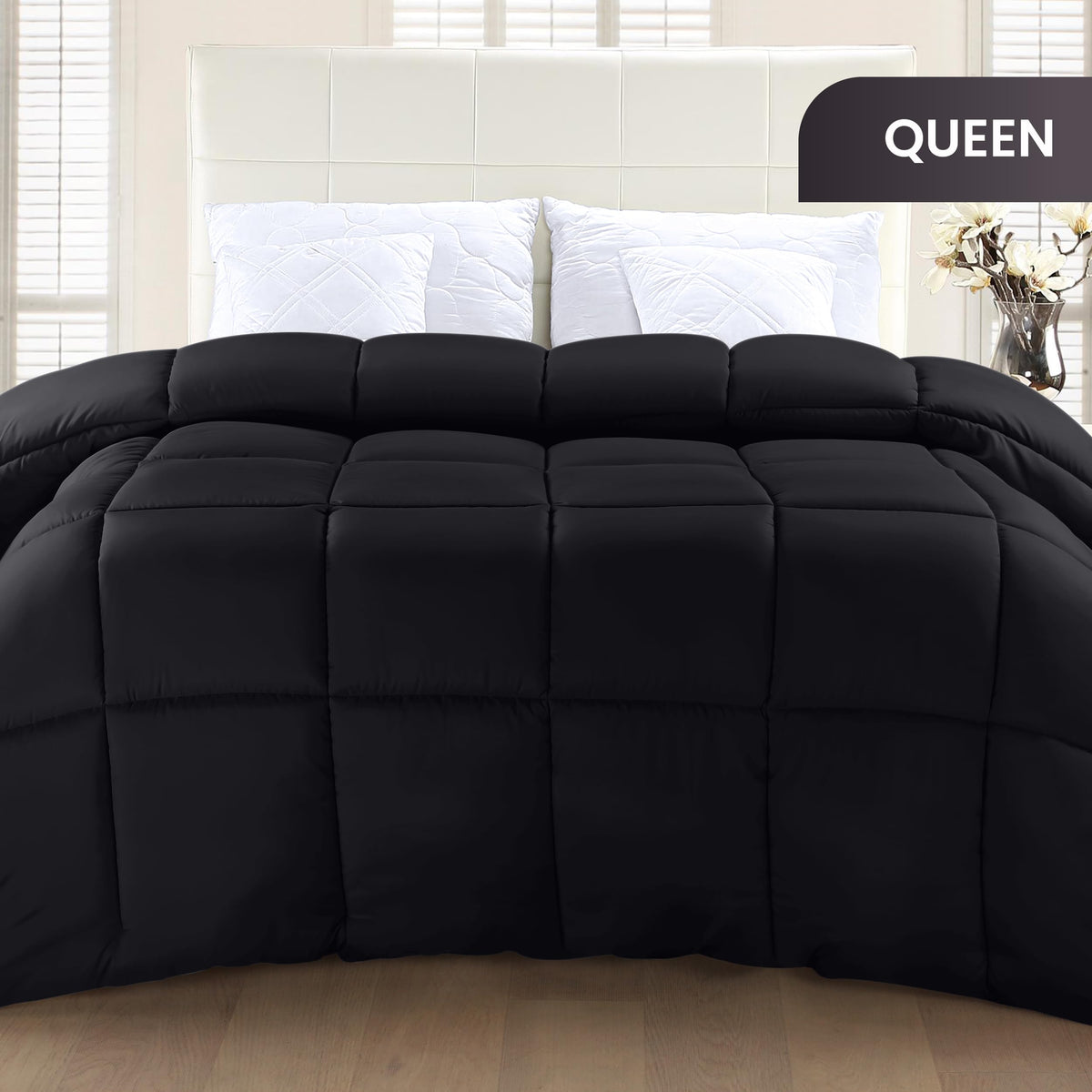 Utopia Bedding down-alternative fill delivers lightweight, fluffy comfort.