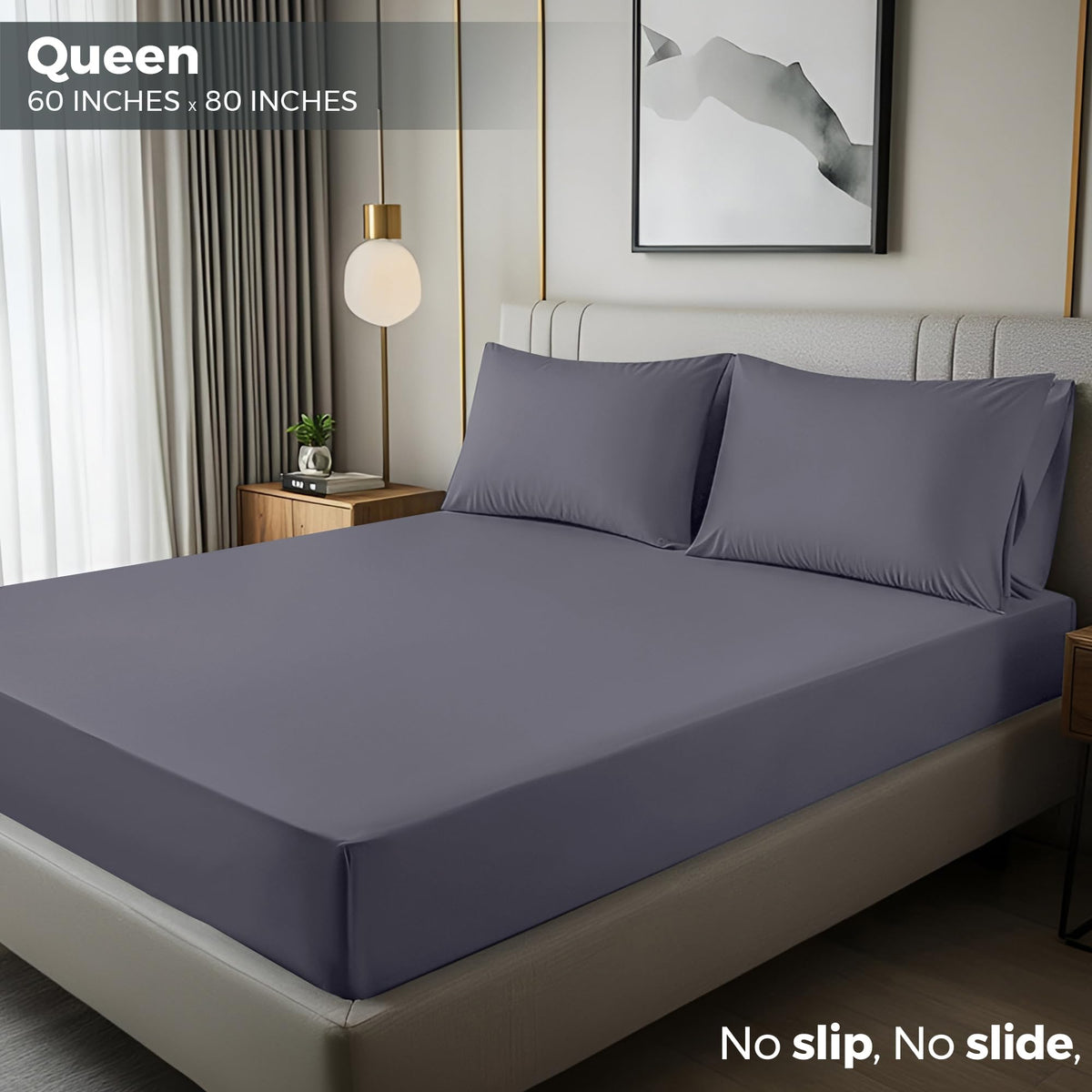 Utopia Bedding queen fitted sheet with a 15-inch deep pocket for oversized mattresses.
