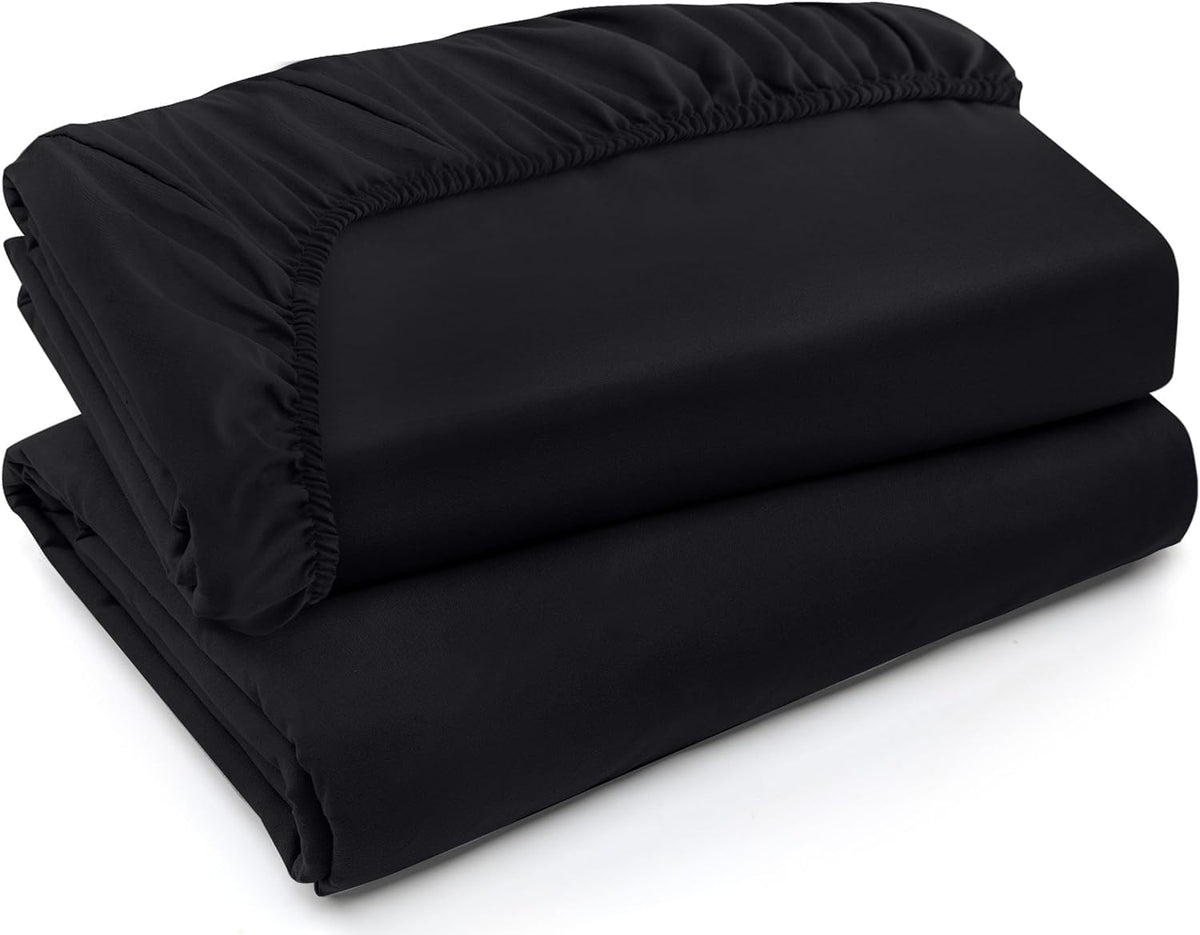 Utopia Bedding queen fitted sheet 2-pack on bed with deep pockets for a secure fit