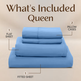 Utopia Bedding queen fitted sheet Dutch Blue with all-around elastic for secure fit