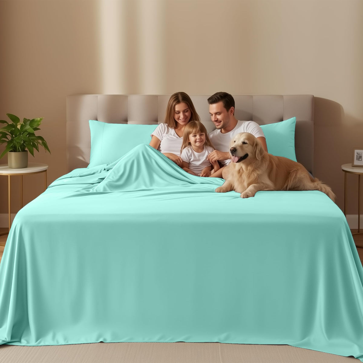 Utopia Bedding Queen fitted sheet with elastic edge showing a secure fit