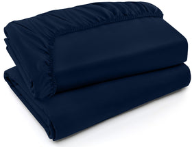 Utopia Bedding queen fitted sheet on bed with soft brushed microfiber for cozy comfort.