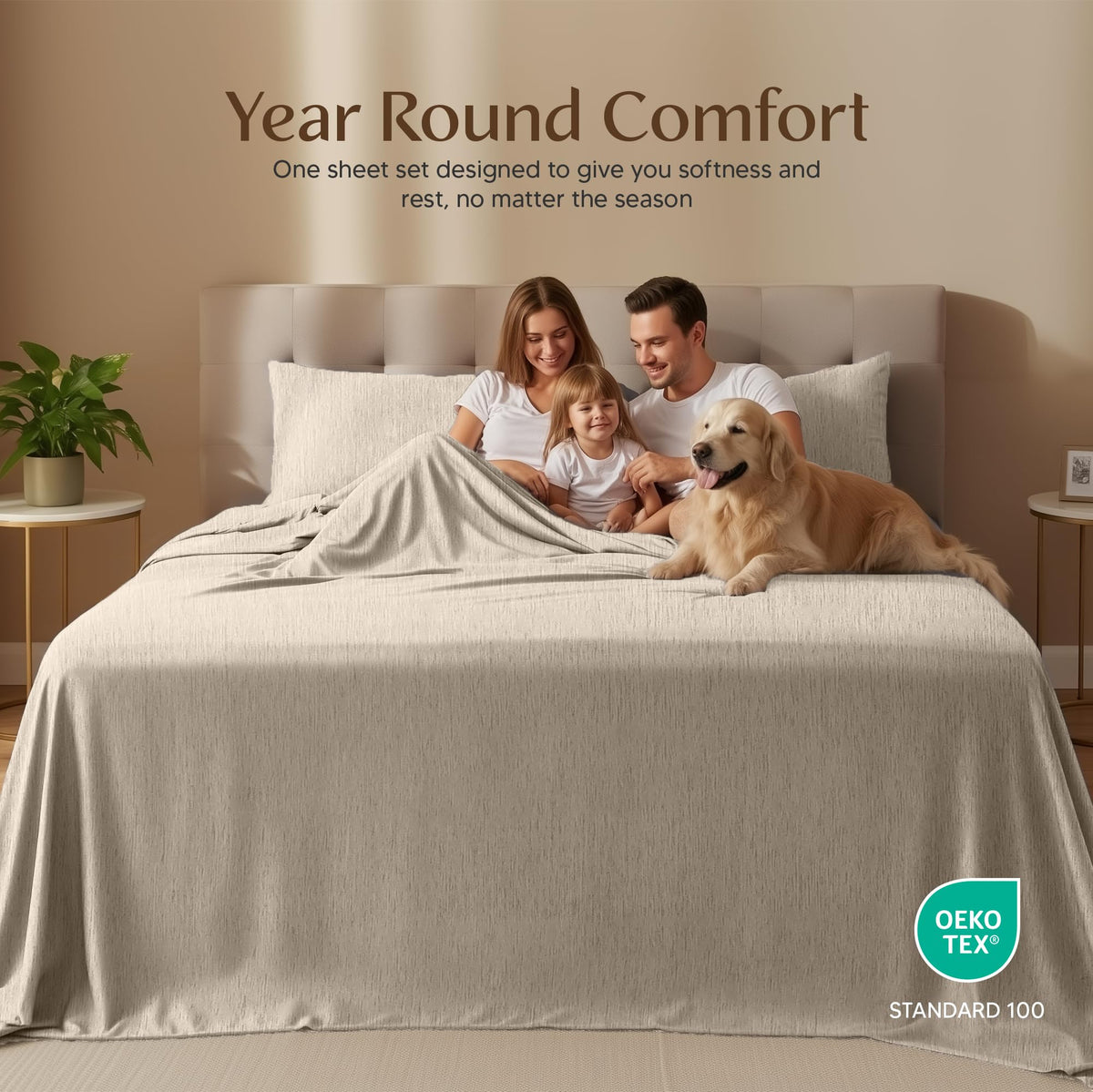 Utopia Bedding queen fitted sheet demonstrates secure all-around elastic for a snug fit.