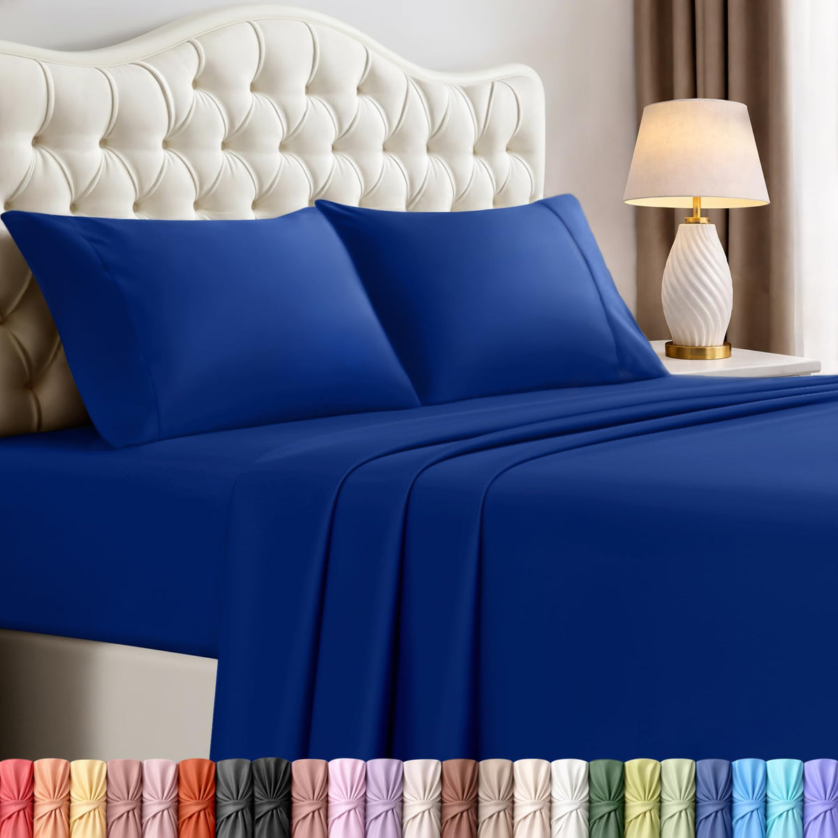 Utopia Bedding queen flat sheet shows smooth, breathable fabric for cooler nights.