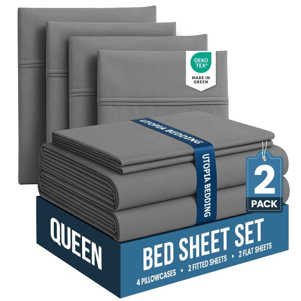 Utopia Bedding queen flat sheet 90x102 offers silky soft comfort