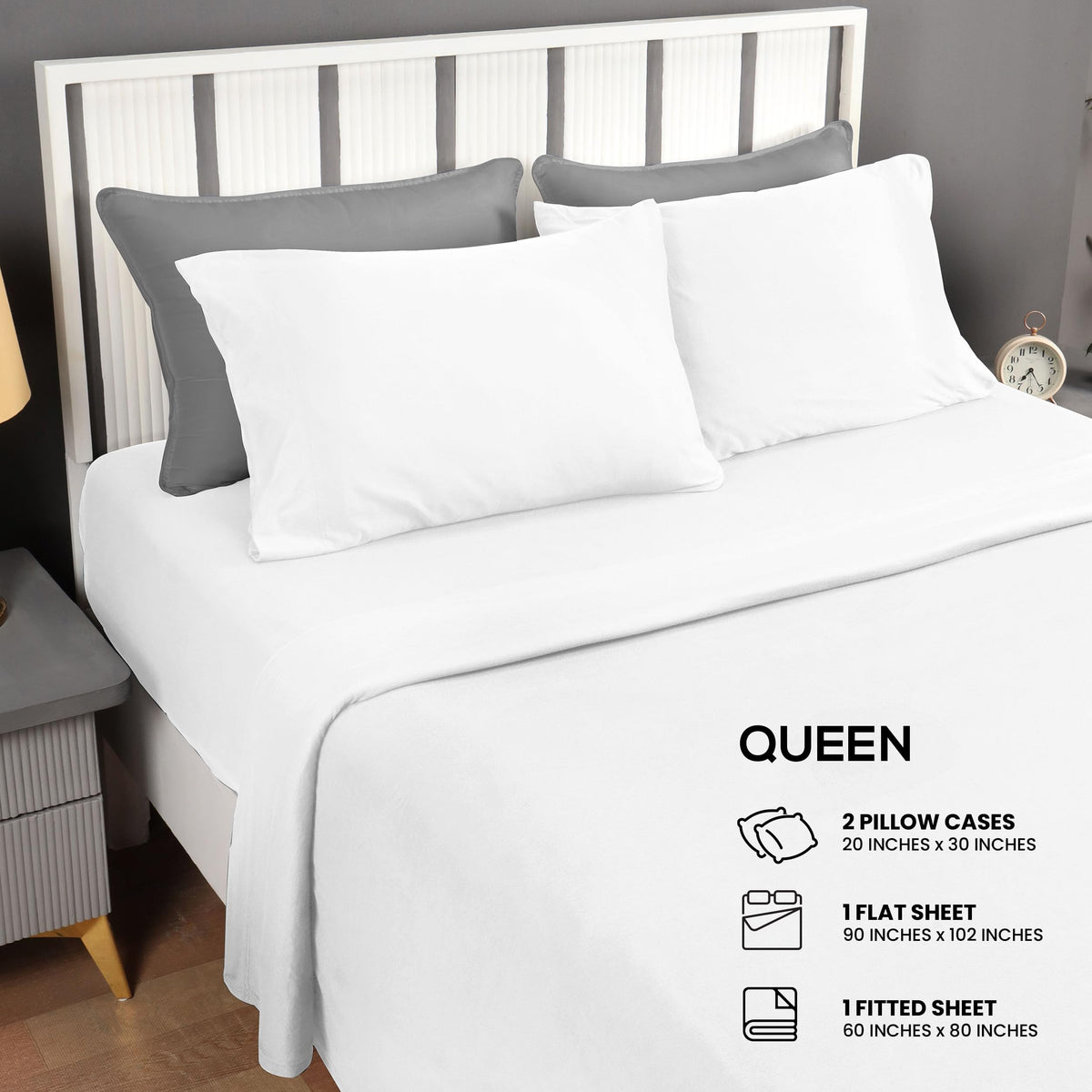 Utopia Bedding queen jersey flat sheet drapes smoothly for all-season comfort