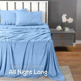 Utopia Bedding pillowcases pair with jersey sheets for cozy sleep.
