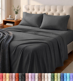 Utopia Bedding Queen jersey-knit sheet set — fitted pocket close-up for a secure fit.