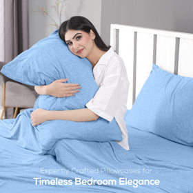 Utopia Bedding jersey-knit texture close-up reveals soft, T-shirt-like feel.