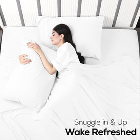 Utopia Bedding jersey on a queen bed showcasing relaxed drape and cozy feel