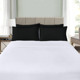 Utopia Bedding queen pillow cases on bed display show 20 x 30 inch size