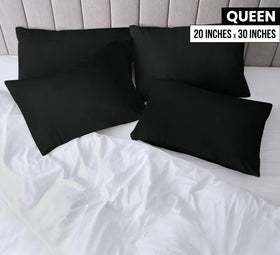 Utopia Bedding queen pillow cases black 12-pack close-up of brushed microfiber texture