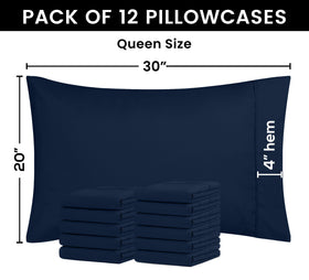 Utopia Bedding queen pillow cases 12-pack soft brushed microfiber improves sleep feel.