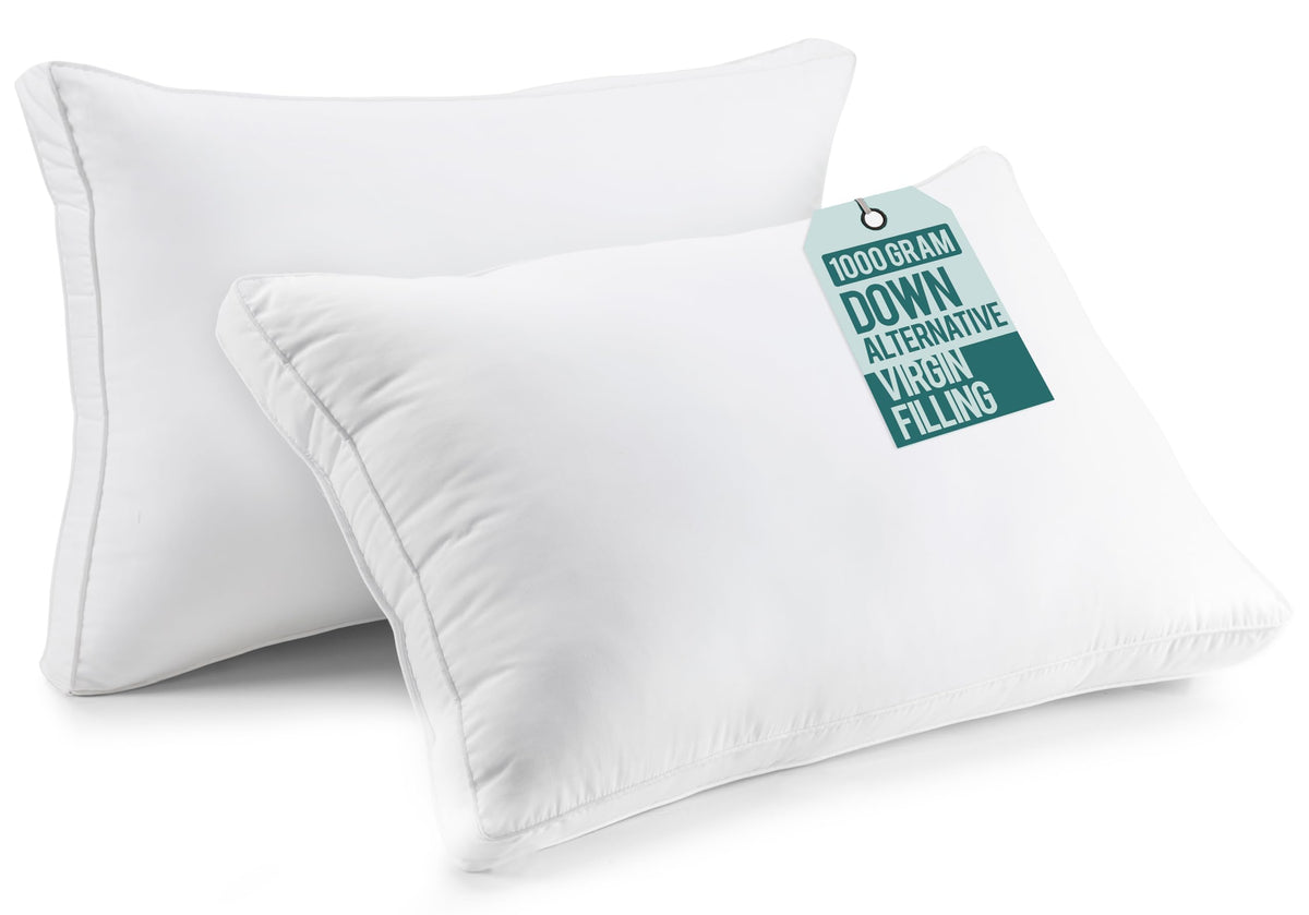 Utopia Bedding queen pillows two-pack with soft loft for comfort.