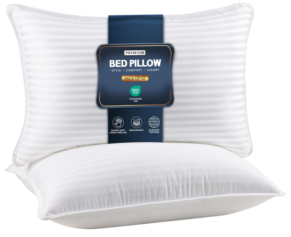 Utopia Bedding queen pillows front view showing plush loft for neck comfort