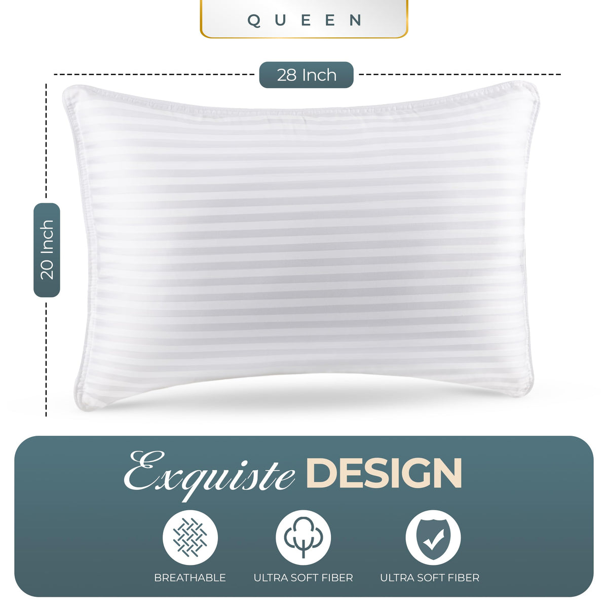 Utopia Bedding queen pillows side profile demonstrating balanced support for multiple positions
