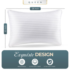 Utopia Bedding queen pillows side profile demonstrating balanced support for multiple positions