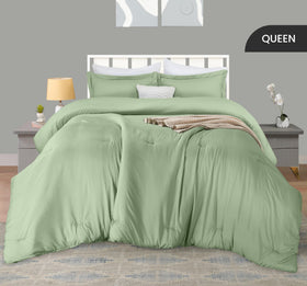 Utopia Bedding sage green sham with flange detail adds elegant bedding accents.