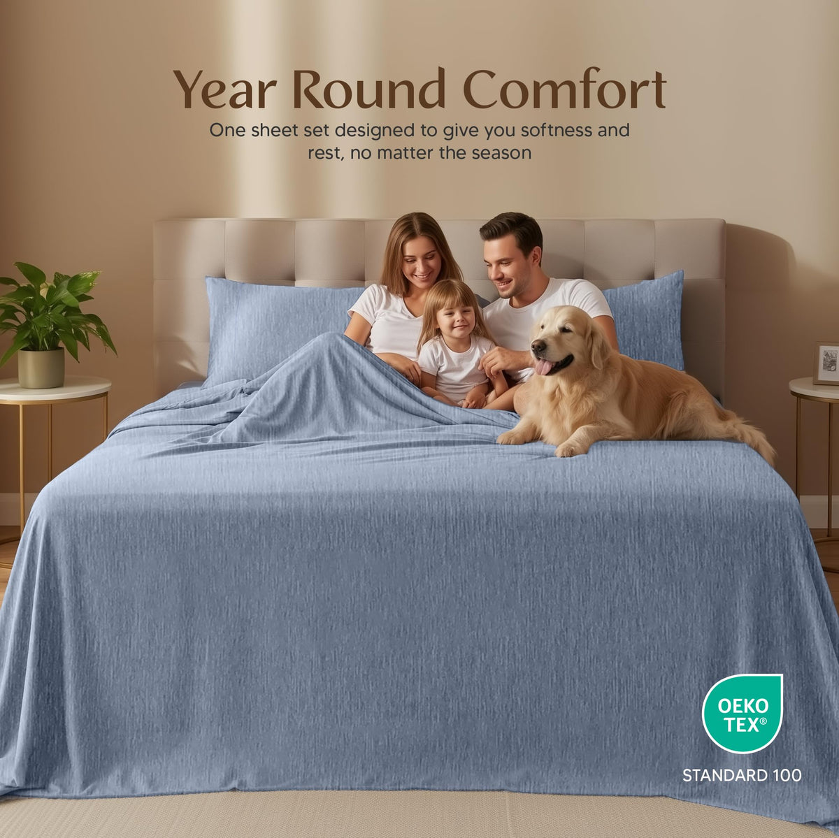Utopia Bedding queen fitted sheet showing 15-inch deep pocket and secure fit
