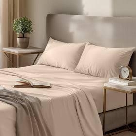 Utopia Bedding queen sheet set flat sheet close-up, smooth microfiber for all-night comfort.