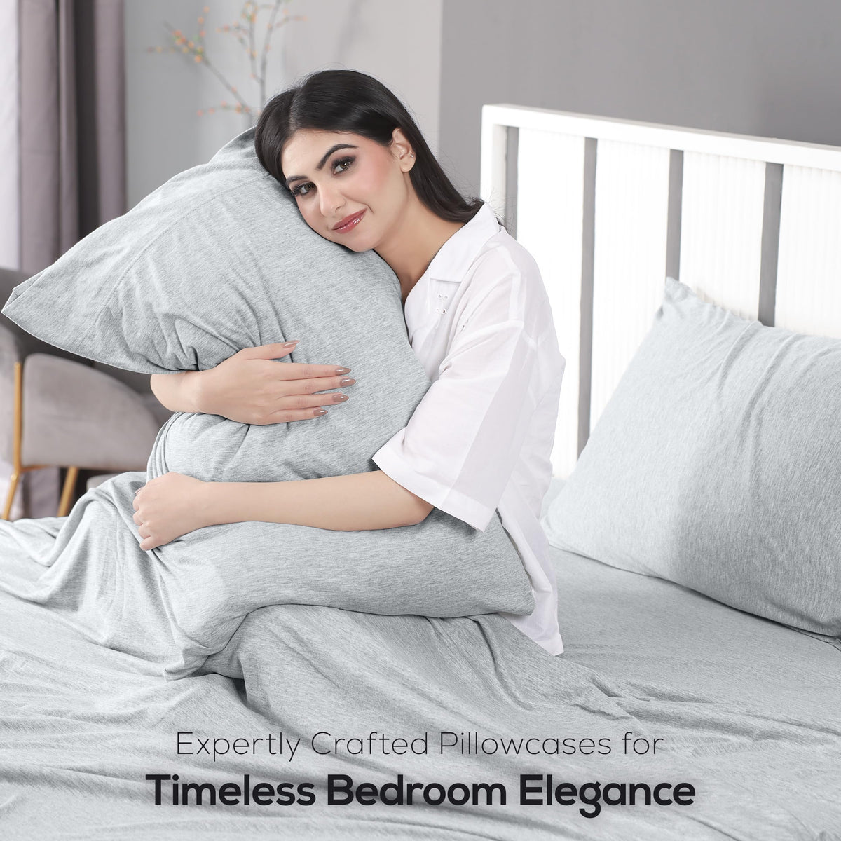 Utopia Bedding Heather Light Grey color blends with modern decor