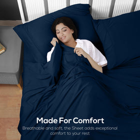Utopia Bedding color options display navy variant for decor