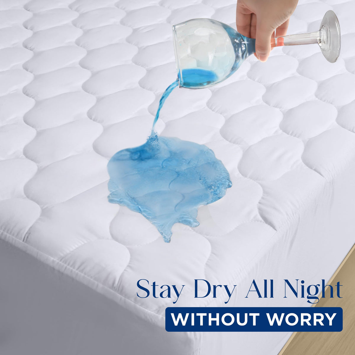Utopia Bedding quilted top surface enhances comfort for a restful night.