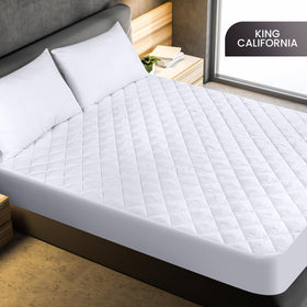 Utopia Bedding Fitted Pad elastic edge demonstrating secure fit on a deep California King mattress