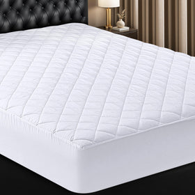 Utopia Bedding quilted fitted mattress pad closeup of quilt stitch for added loft